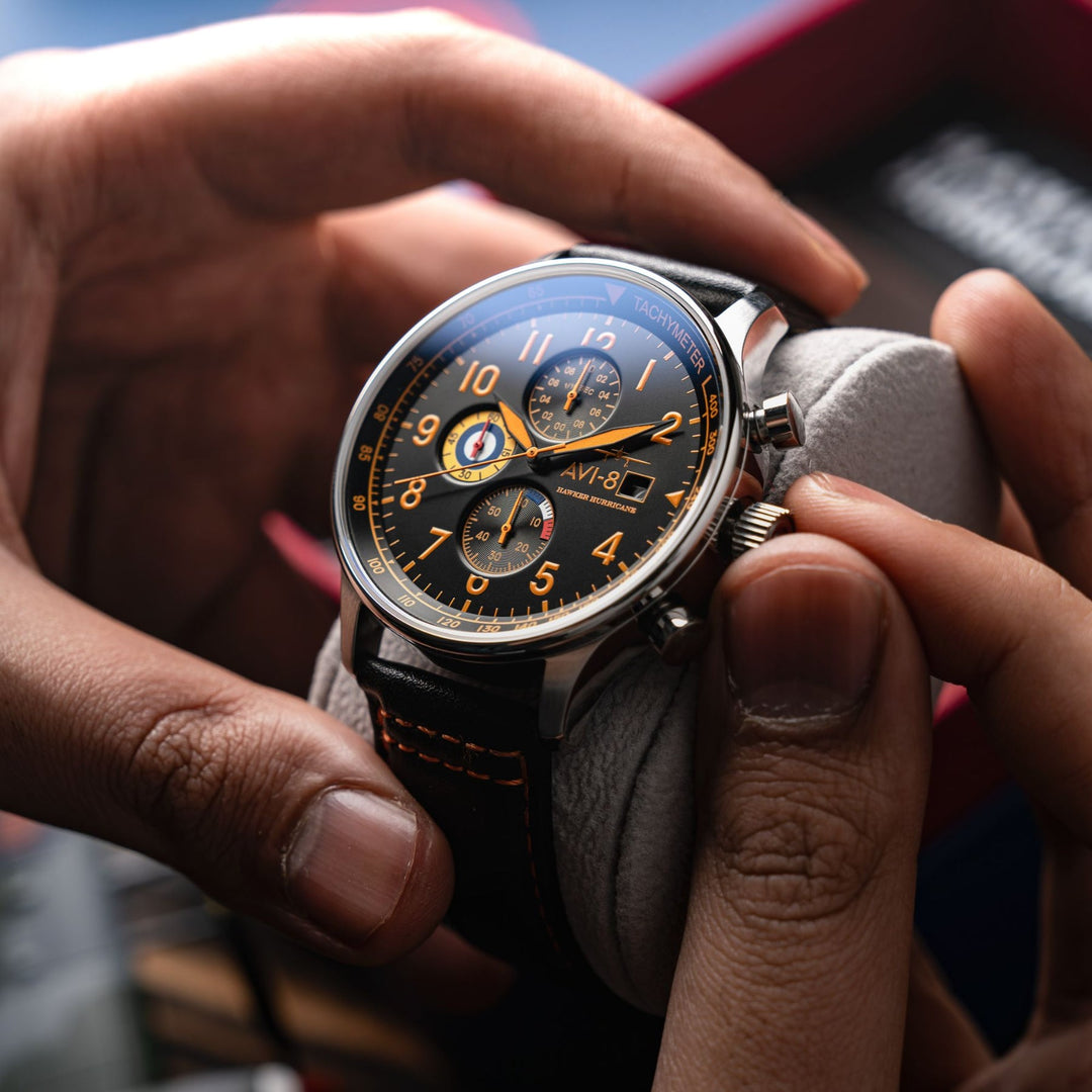 AVI-8 Hawker Hurricane Classic Chronograph Tiger Orange – Watches.com