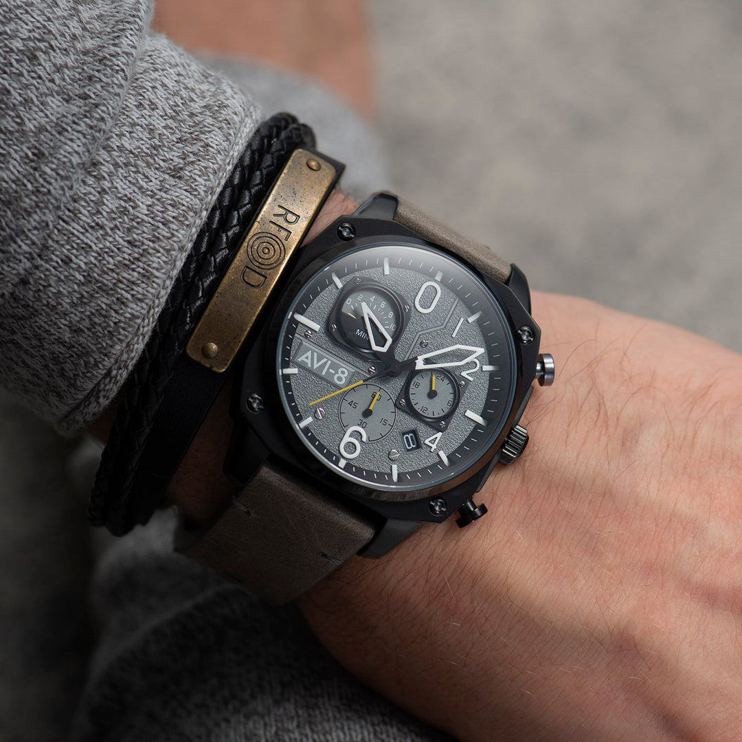 AVI-8 Hawker Hunter Retrograde Chronograph Sea Gray* – Watches.com
