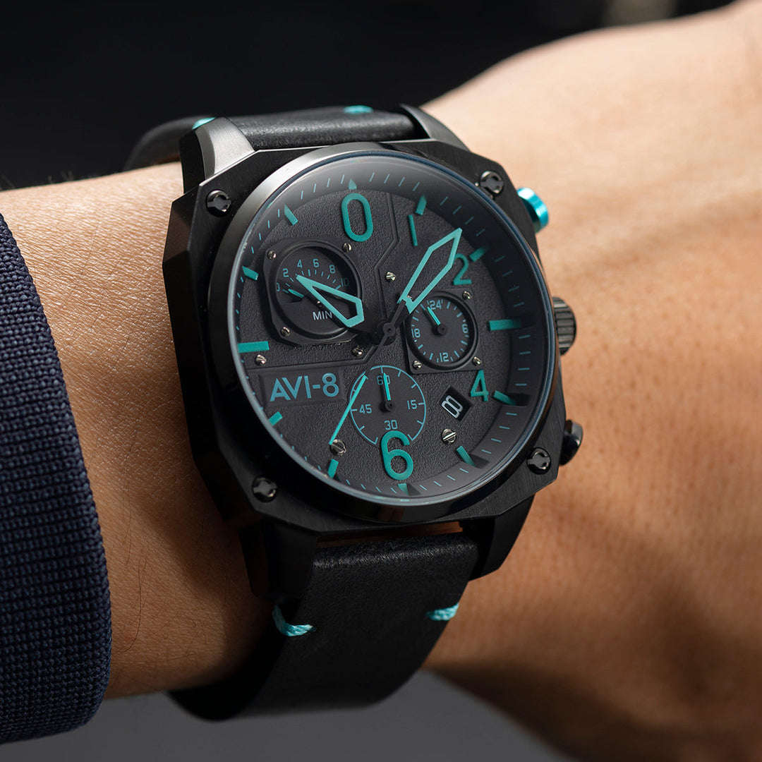 AVI-8 Hawker Hunter Retrograde Chronograph Blue Diamond* – Watches.com