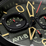 AVI-8 Hawker Hunter Retrograde Chronograph Deep Green Black