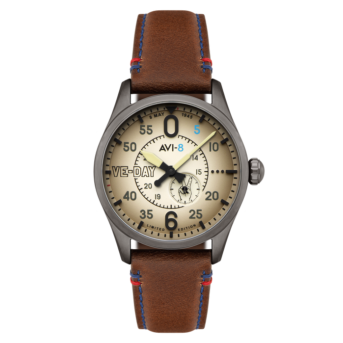 AVI-8 Spitfire Type 300 Automatic VE-Day 80th Limited Edition Valour Canvas angled shot picture