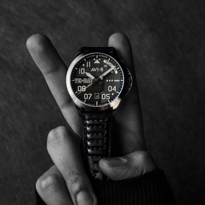 AVI-8 P-51 Mustang Patriot Automatic VE-Day 80th Limited Edition Victory Shadow angled shot picture