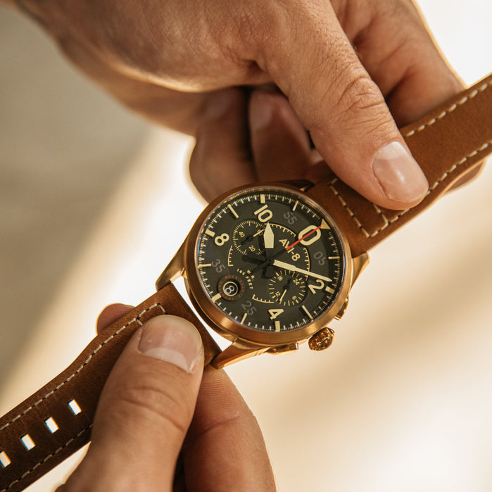 Spitfire Lock Chronograph Bronze Green angled shot picture