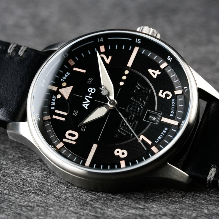 AVI-8 Hawker Hurricane Kent Automatic VE-Day 80th Limited Edition Vanguard Black