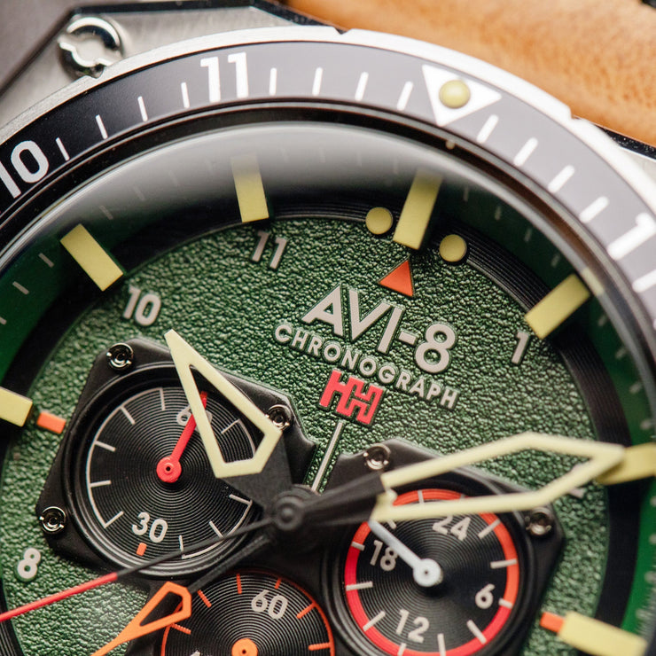 AVI-8 Hawker Hunter Atlas Dual Time Chronograph Forest