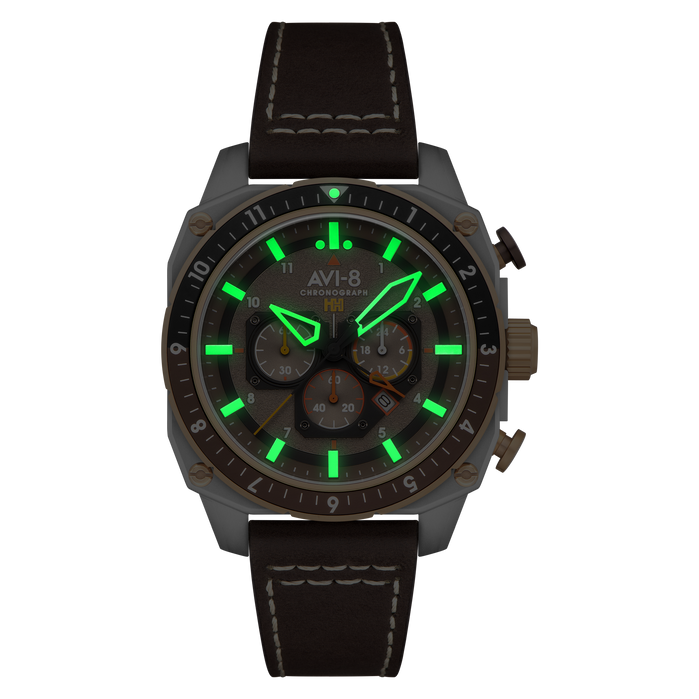 Hawker Hunter Atlas Dual Time Chronograph Slate Grey angled shot picture