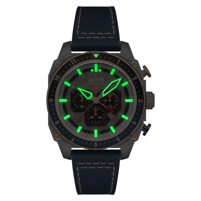 Hawker Hunter Atlas Dual Time Chronograph Charcoal Grey angled shot picture