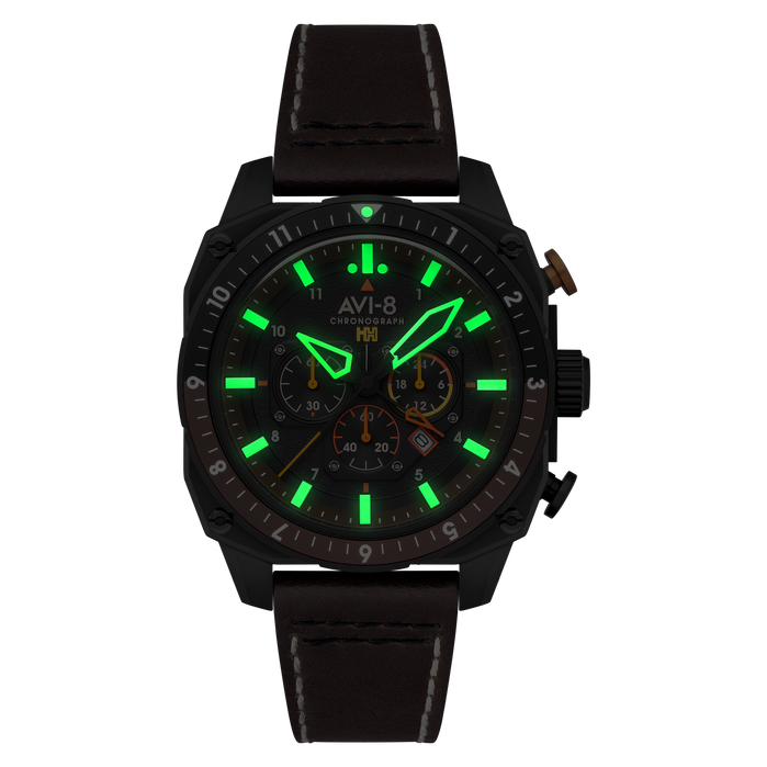 Hawker Hunter Atlas Dual Time Chronograph Soot Black angled shot picture