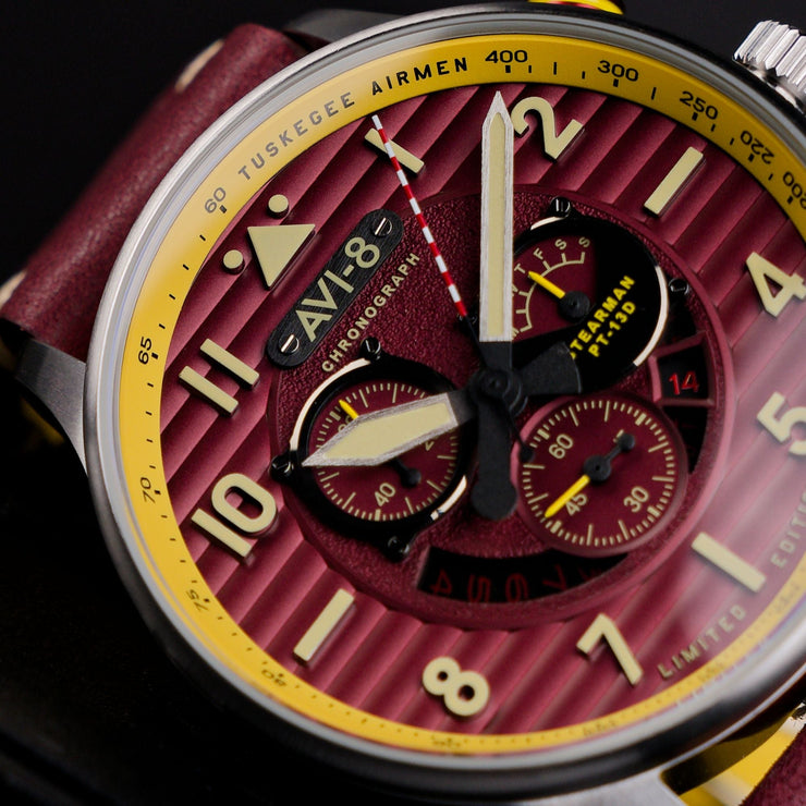 AVI-8 Flyboy Spirit Of Tuskegee Chronograph Limited Edition Brown