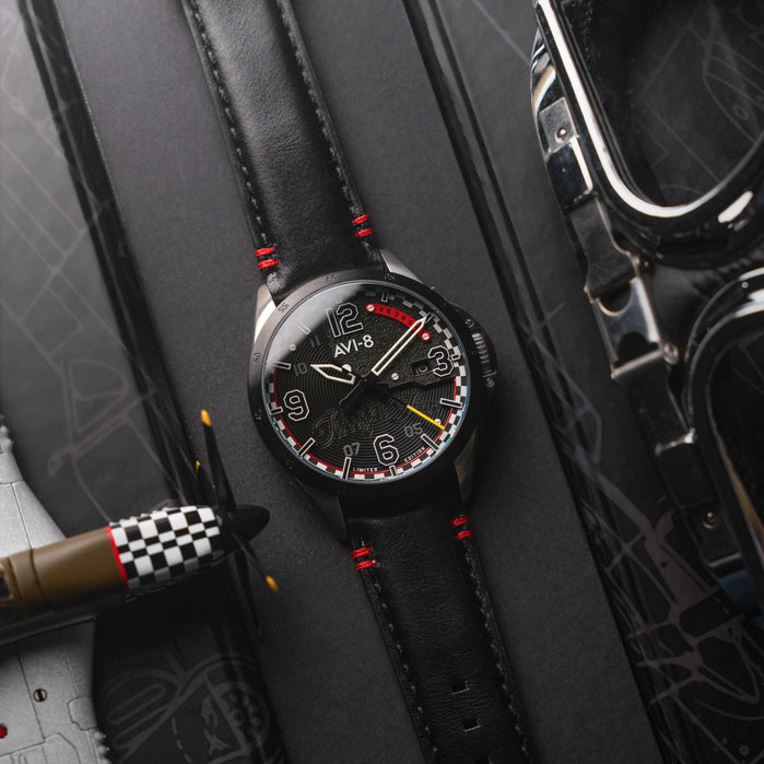 AVI-8 P-51 Mustang Twilight Tear Automatic Limited Edition Twilight Black angled shot picture