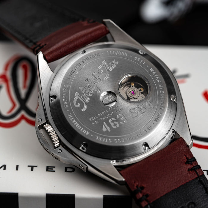 AVI-8 P-51 Mustang Twilight Tear Automatic Limited Edition Twilight Red angled shot picture