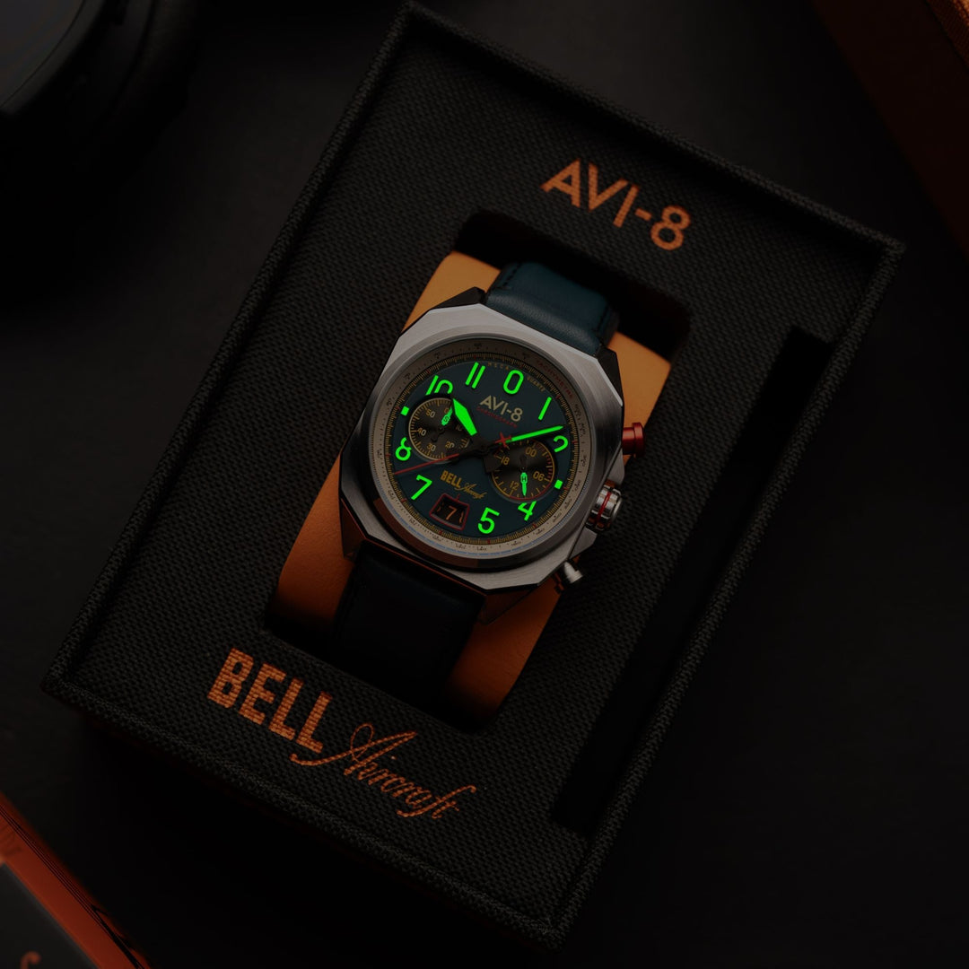 AVI-8 Bell X-1 Machbuster Chronograph Aviation Blue | Watches.com