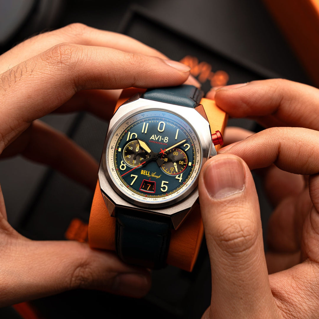 AVI-8 Bell X-1 Machbuster Chronograph Aviation Blue – Watches.com