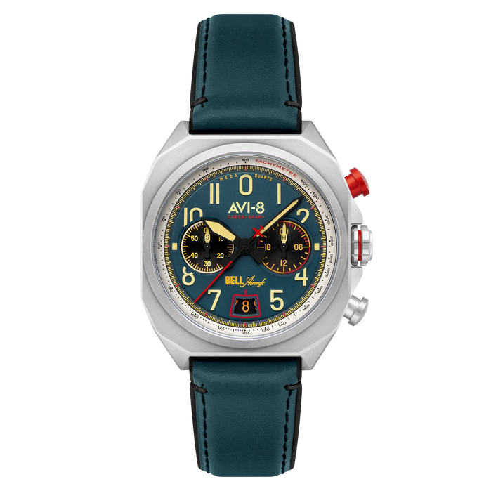 AVI-8 Bell X-1 Machbuster Chronograph Aviation Blue angled shot picture