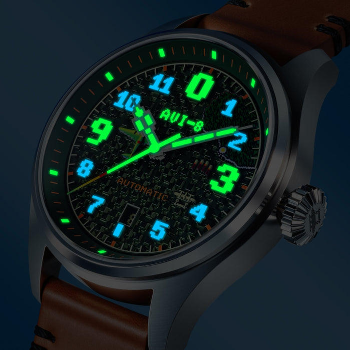 AVI-8 Hawker Hurricane Clowes Automatic Capcom 1942 Pixel Green Ace Limited Edition angled shot picture