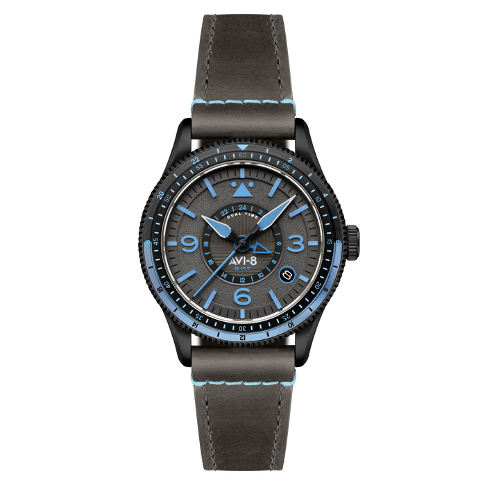 AVI-8 Flyboy Airmaster GMT Automatic Rubber Black angled shot picture