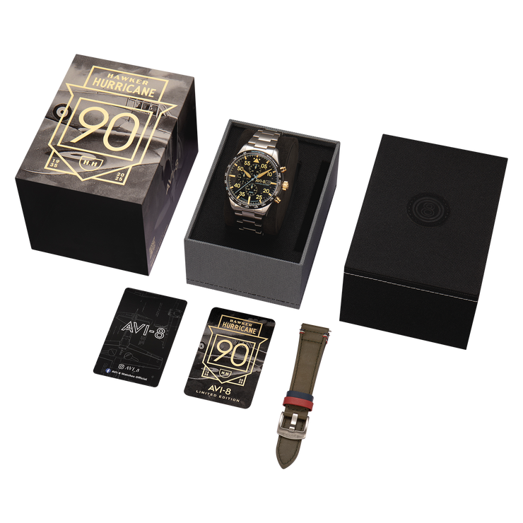 AVI-8 Hawker Hurricane 90th Anniversary Chronograph Limited Edition Thunder Black