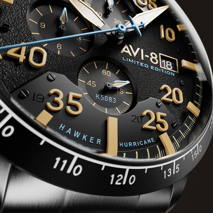 AVI-8 Hawker Hurricane 90th Anniversary Chronograph Limited Edition Thunder Black