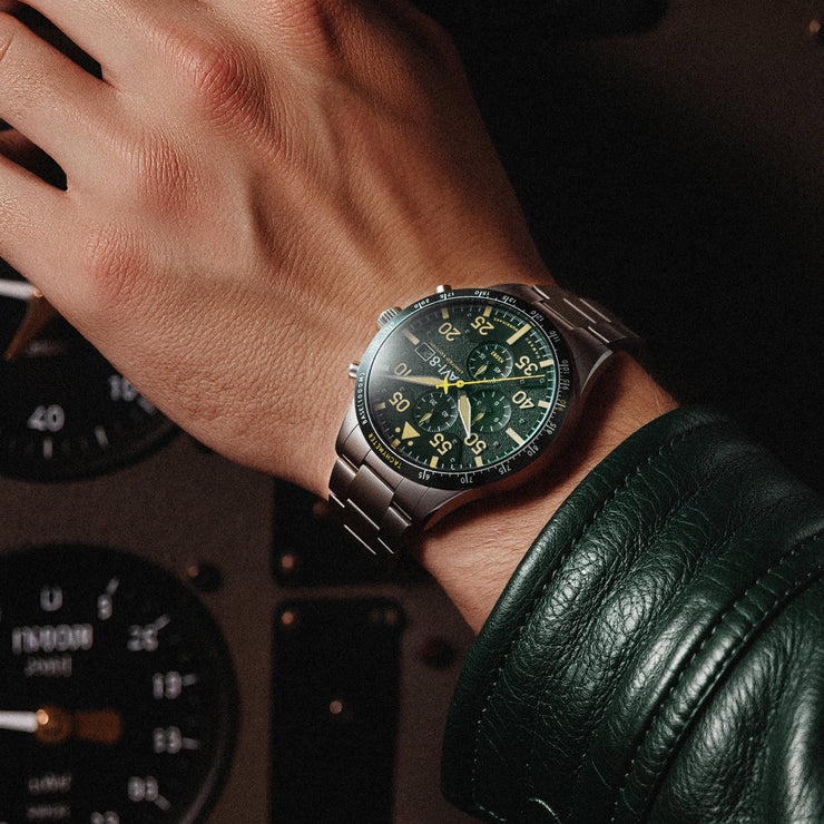 AVI-8 Hawker Hurricane 90th Anniversary Chronograph Limited Edition Tarmac Green