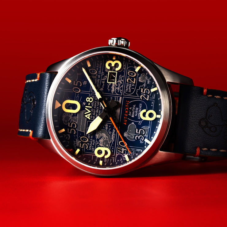 AVI-8 Spitfire Smith Automatic Peanuts Snoopy Flying Ace Limited Edition Beagle Blue