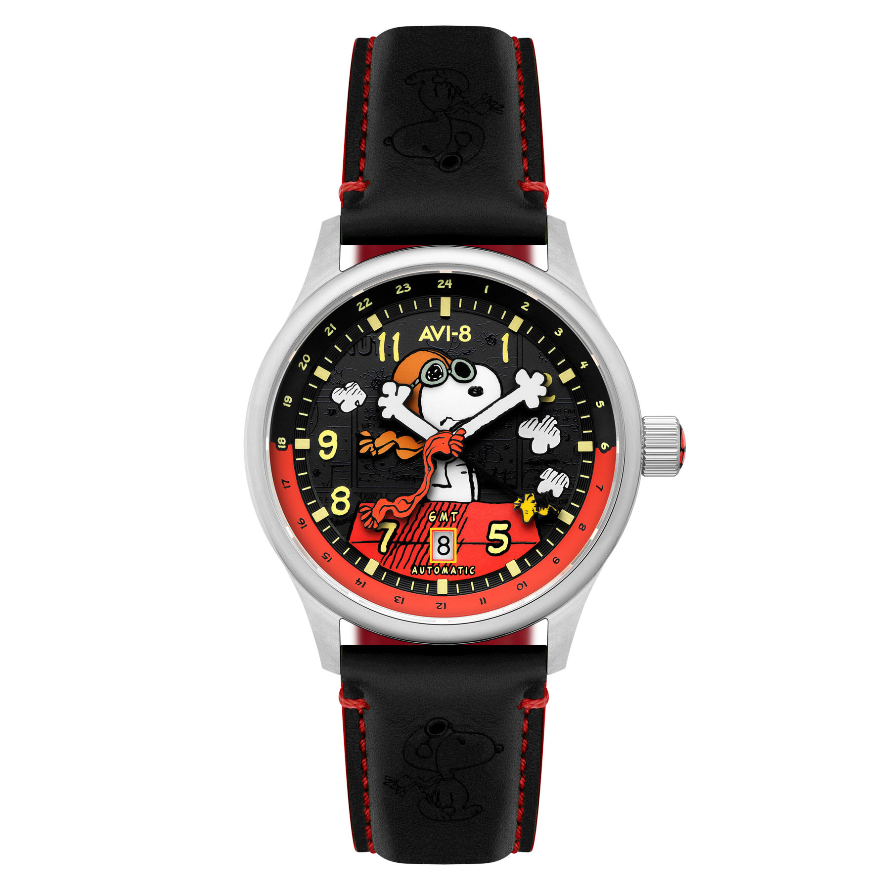 AVI-8 Hawker Hurricane Kent GMT Automatic Peanuts Snoopy Flying AVI-8 Hawker Hurricane Kent GMT Automatic Peanuts Snoopy Flying