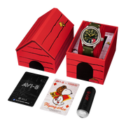 AVI-8 Flyboy Airmaster 40 Peanuts Snoopy Flying Ace Limited Edition Doghouse Green