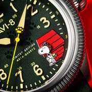 AVI-8 Flyboy Airmaster 40 Peanuts Snoopy Flying Ace Limited Edition Doghouse Green