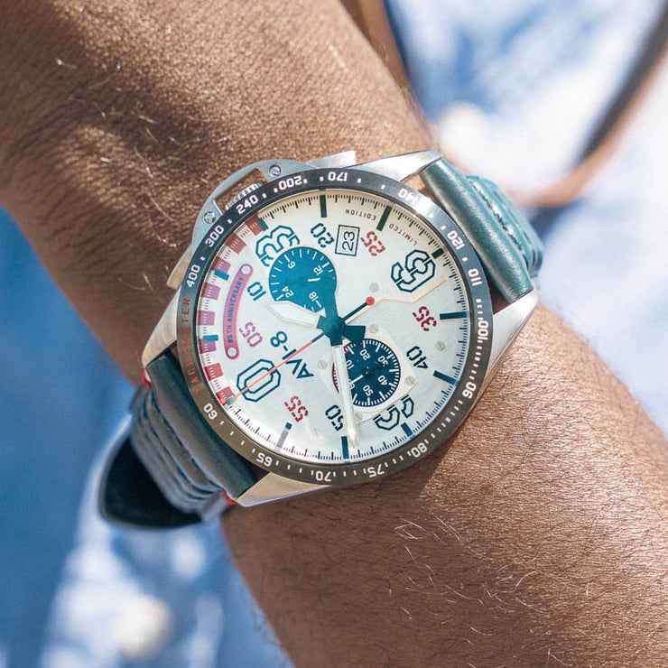 AVI-8 P-51 Mustang Kindelberger Chronograph 85th Anniversary Limited Edition Slipstream Silver