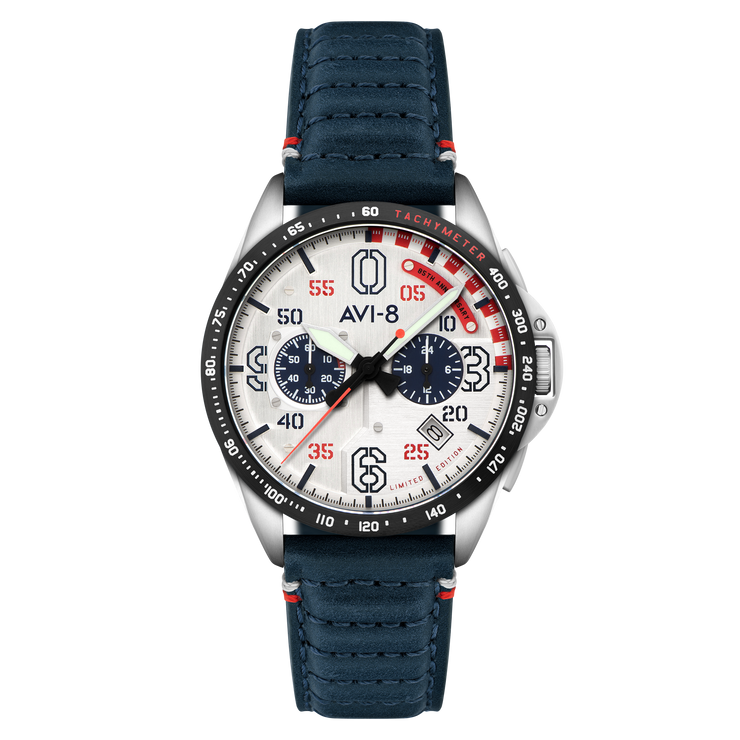 AVI-8 P-51 Mustang Kindelberger Chronograph 85th Anniversary Limited Edition Slipstream Silver
