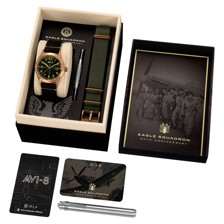 AVI-8 Flyboy Eagle Squadron Automatic Bronze 85th Coltishall Limited Edition