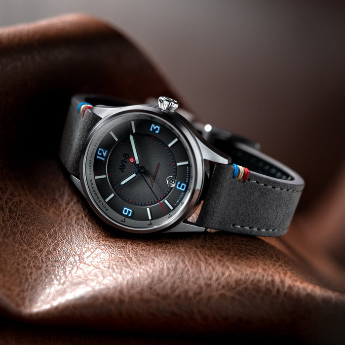 AVI-8 Flyboy Lafayette Automatic 110th Anniversary Limited Edition Haze Glide angled shot picture