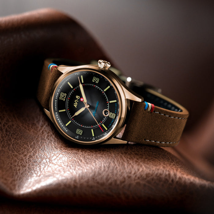 AVI-8 Flyboy Lafayette Automatic 110th Anniversary Limited Edition Tarmac Night angled shot picture