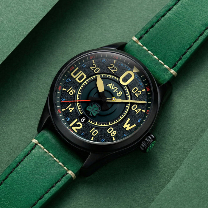 AVI-8 Spitfire Smith 24 Hour Automatic GMT Paddy Limited Edition angled shot picture
