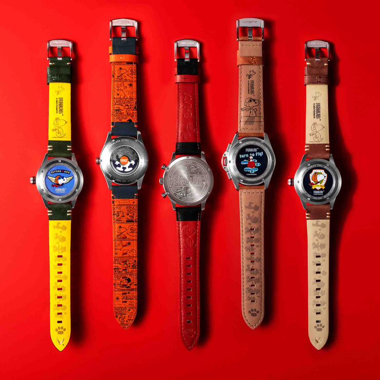 AVI-8 Flyboy Airmaster 40 Meca-Quartz Peanuts Snoopy Flying Ace Camel Brown Limited Edition