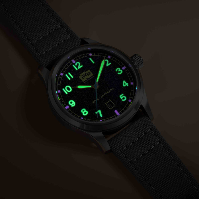 AVI-8 Flyboy Engineer Automatic Imperial War Museums Fieldmaster Edition Wingman Blue angled shot picture