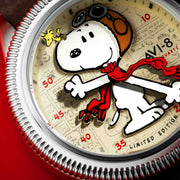 AVI-8 Flyboy Airmaster 40 Meca-Quartz Peanuts Snoopy Flying Ace Camel Brown Limited Edition