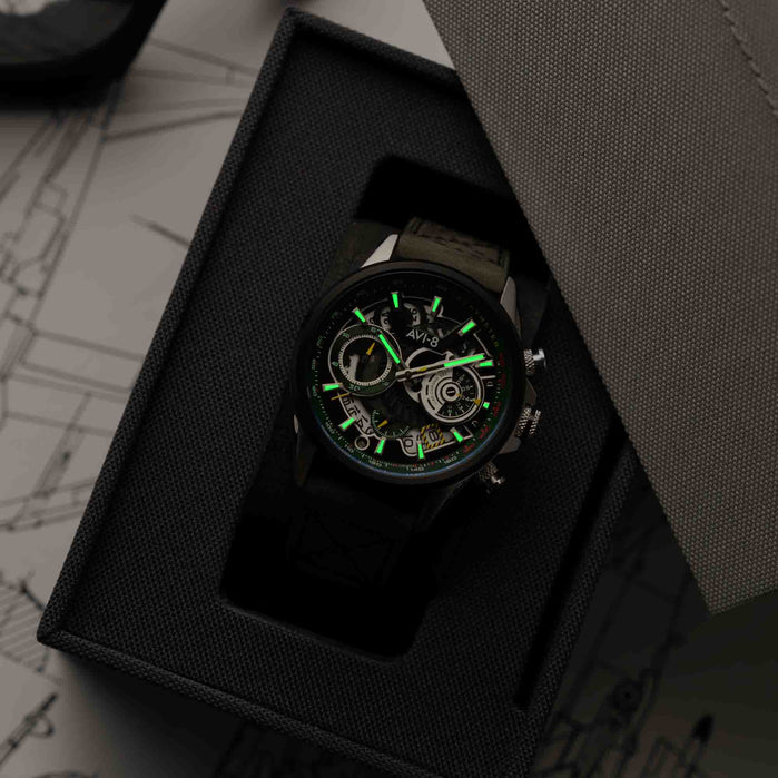 AVI-8 Hawker Harrier Matador Chronograph Viper Green angled shot picture