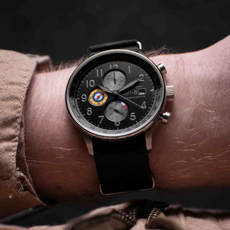 AVI-8 Hawker Hurricane Classic Chronograph Grey Black