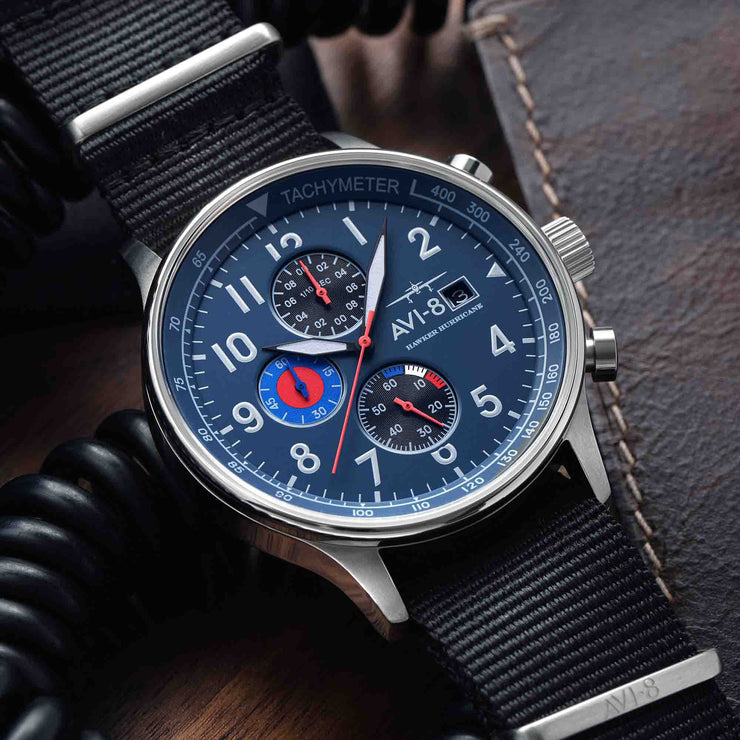 AVI-8 Hawker Hurricane Classic Chronograph Opal Blue