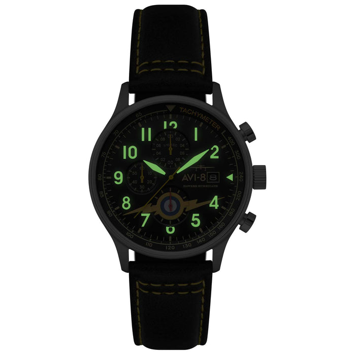 AVI-8 Hawker Hurricane Classic Chronograph Lightning Orange angled shot picture