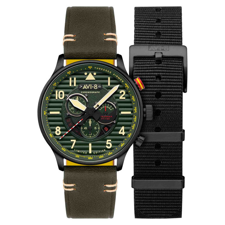 AVI-8 Flyboy Spirit Of Tuskegee Chronograph Roberts Green Limited Edition