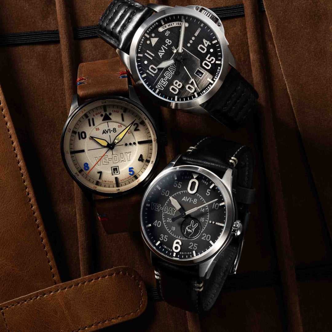 AVI-8 Hawker Hunter Kent Automatic VE-Day 80th Vangaurd Beige