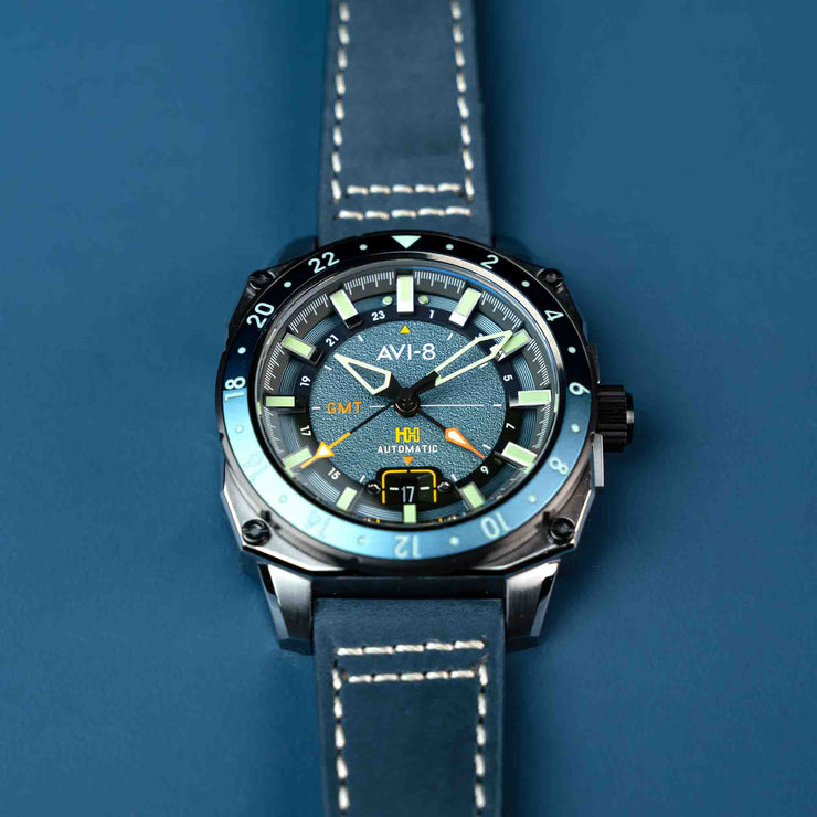 AVI-8 Hawker Hunter Atlas GMT Automatic Retro Blue