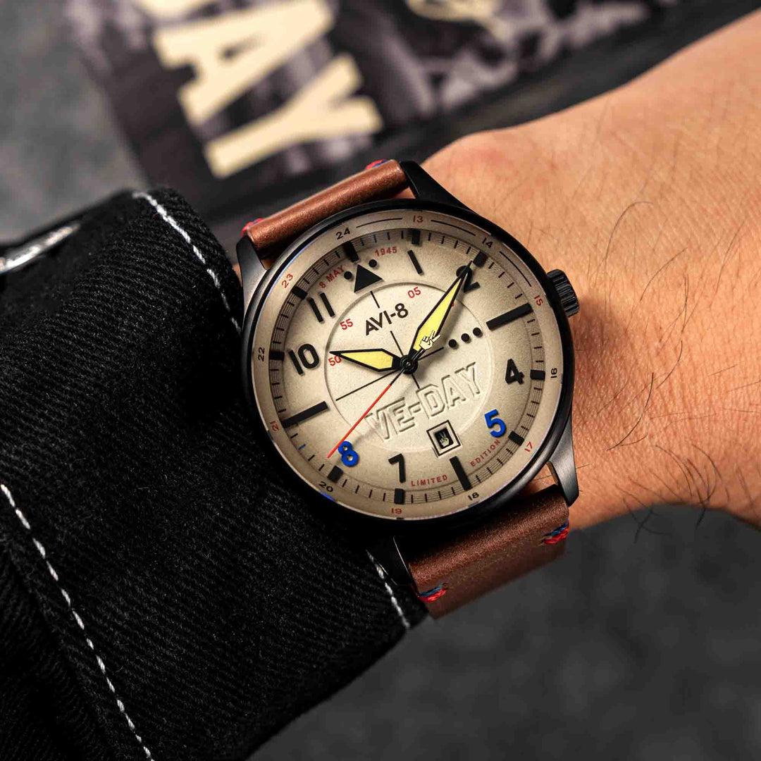 AVI-8 Hawker Hunter Kent Automatic VE-Day 80th Vangaurd Beige