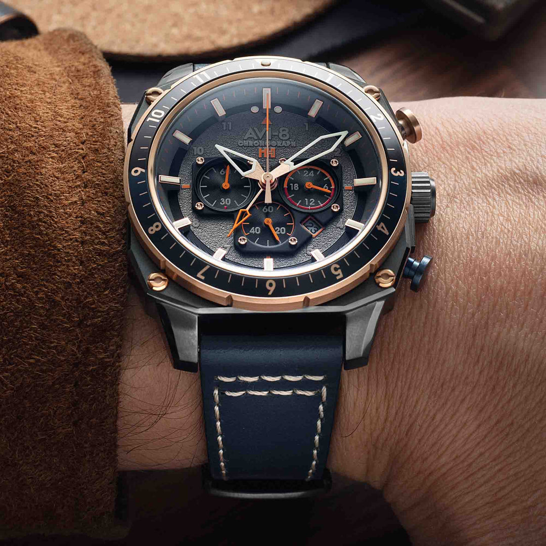 AVI-8 Hawker Hunter Atlas Dual Time Chronograph Charcoal Grey