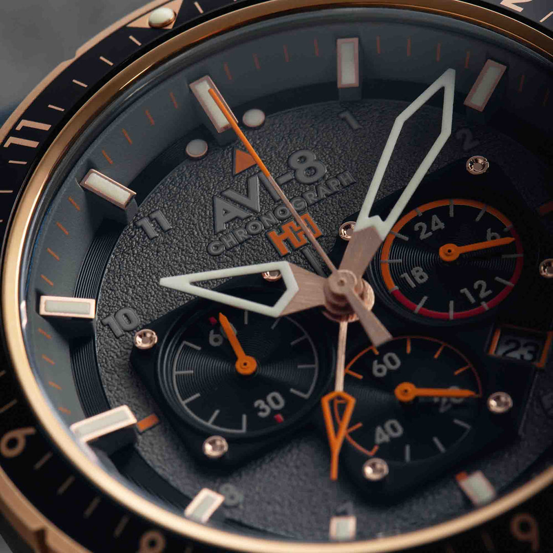 AVI-8 Hawker Hunter Atlas Dual Time Chronograph Charcoal Grey