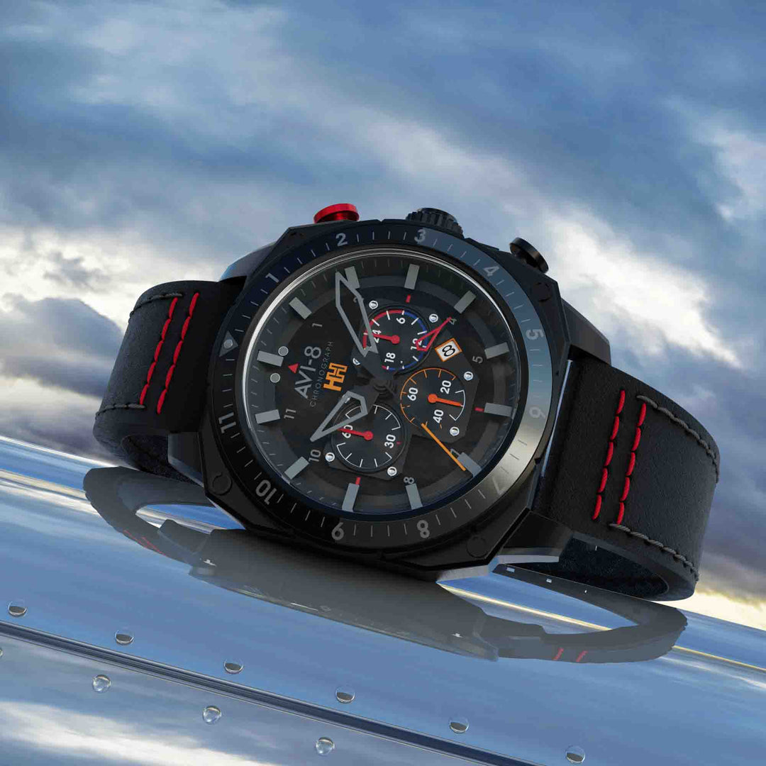 AVI-8 Hawker Hunter Atlas Dual Time Chronograph Black Ops