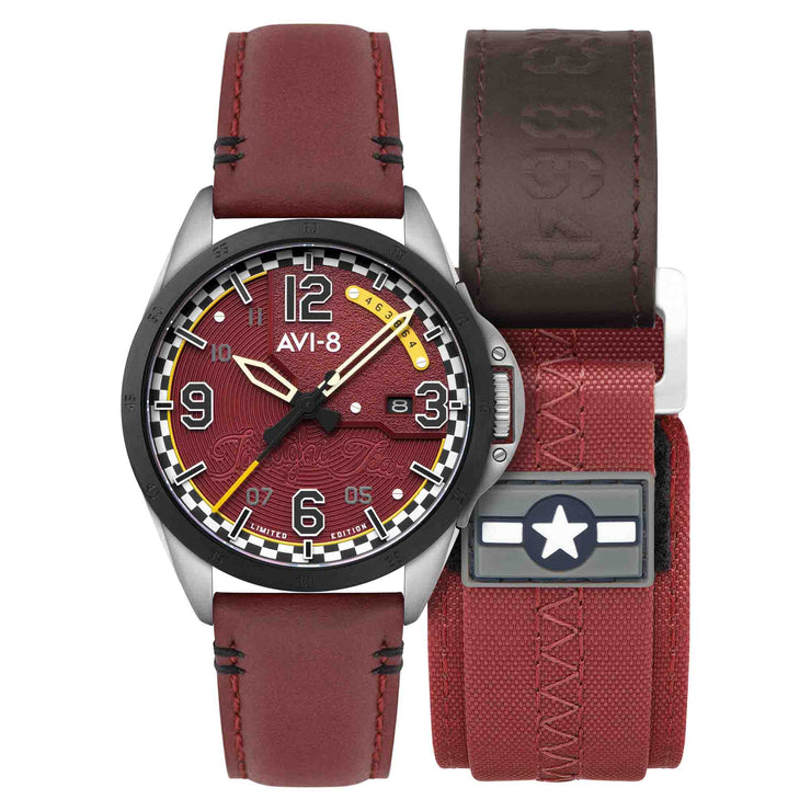 AVI-8 P-51 Mustang Twilight Tear Automatic Twilight Red Limited Edition