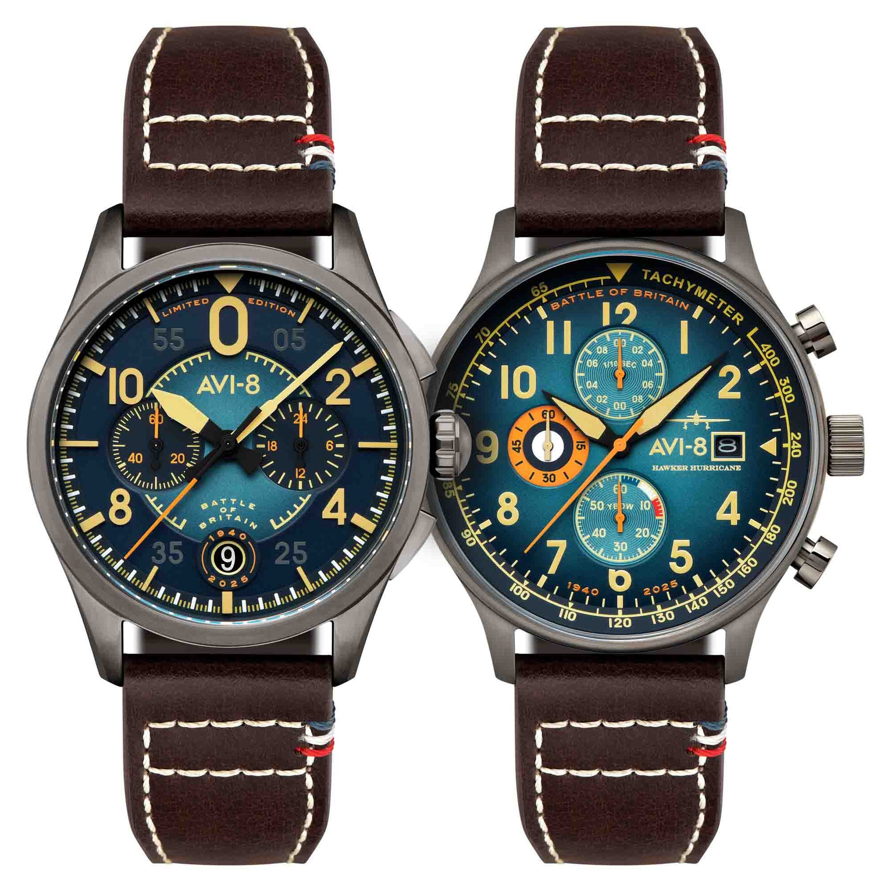 AVI-8 Hawker Hurricane x Spitfire Chrono Set Battle Of Britain