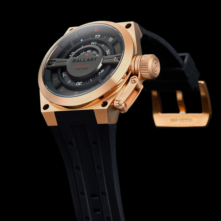 Ballast Valiant Gauge Automatic Rose Gold Black